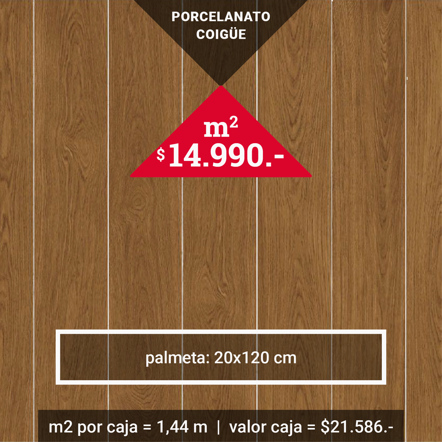 PORCELANATO COIGÜE 20X120 $14.990 el m2