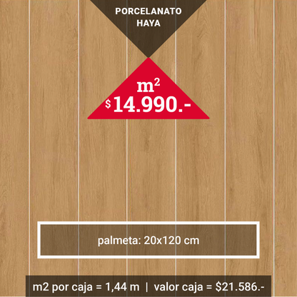 PORCELANATO HAYA 20X120 $14.990 el m2