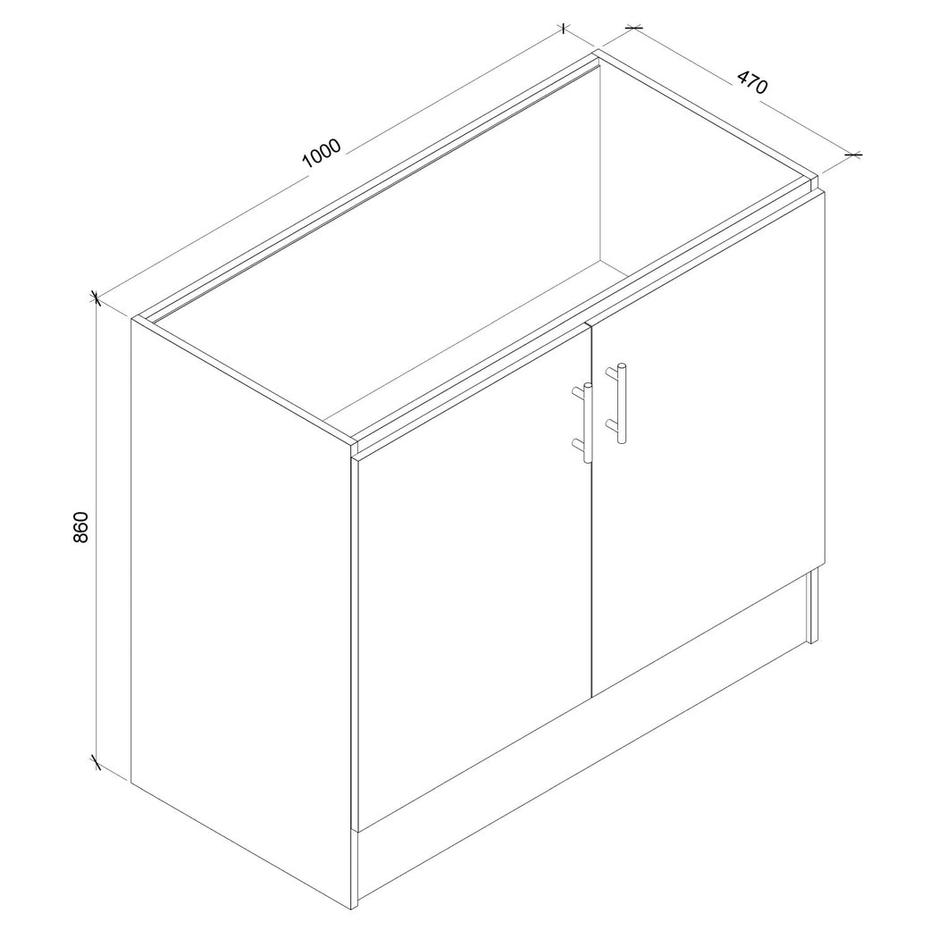 Base Cocina 2 Puertas Repisa 100 cm
