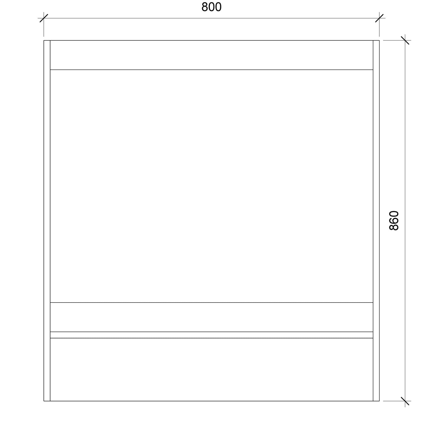 Base Cocina 2 Puertas Repisa 80 cm