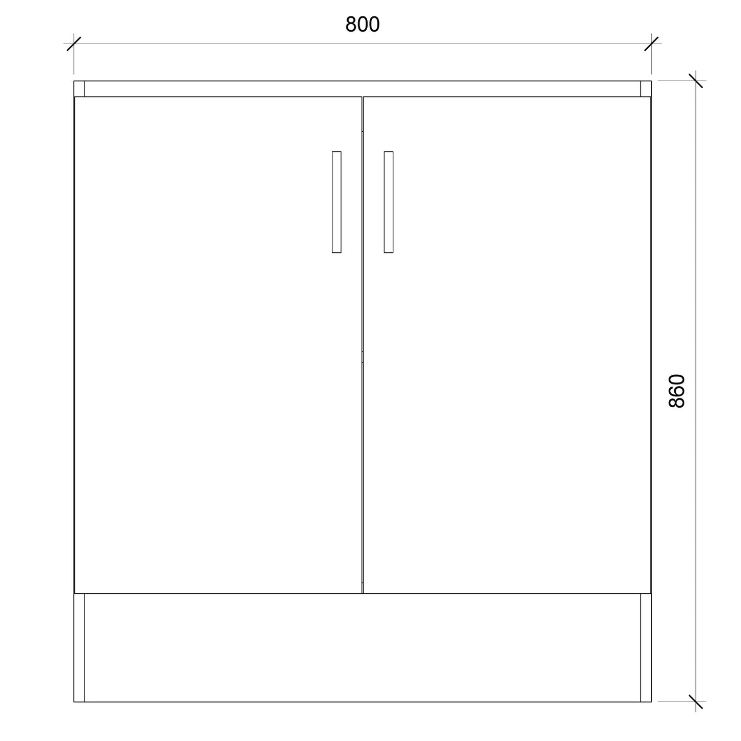Base Cocina 2 Puertas Repisa 80 cm