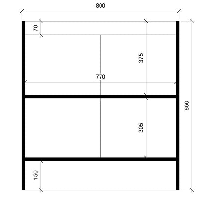 Base Cocina 2 Puertas Repisa 80 cm