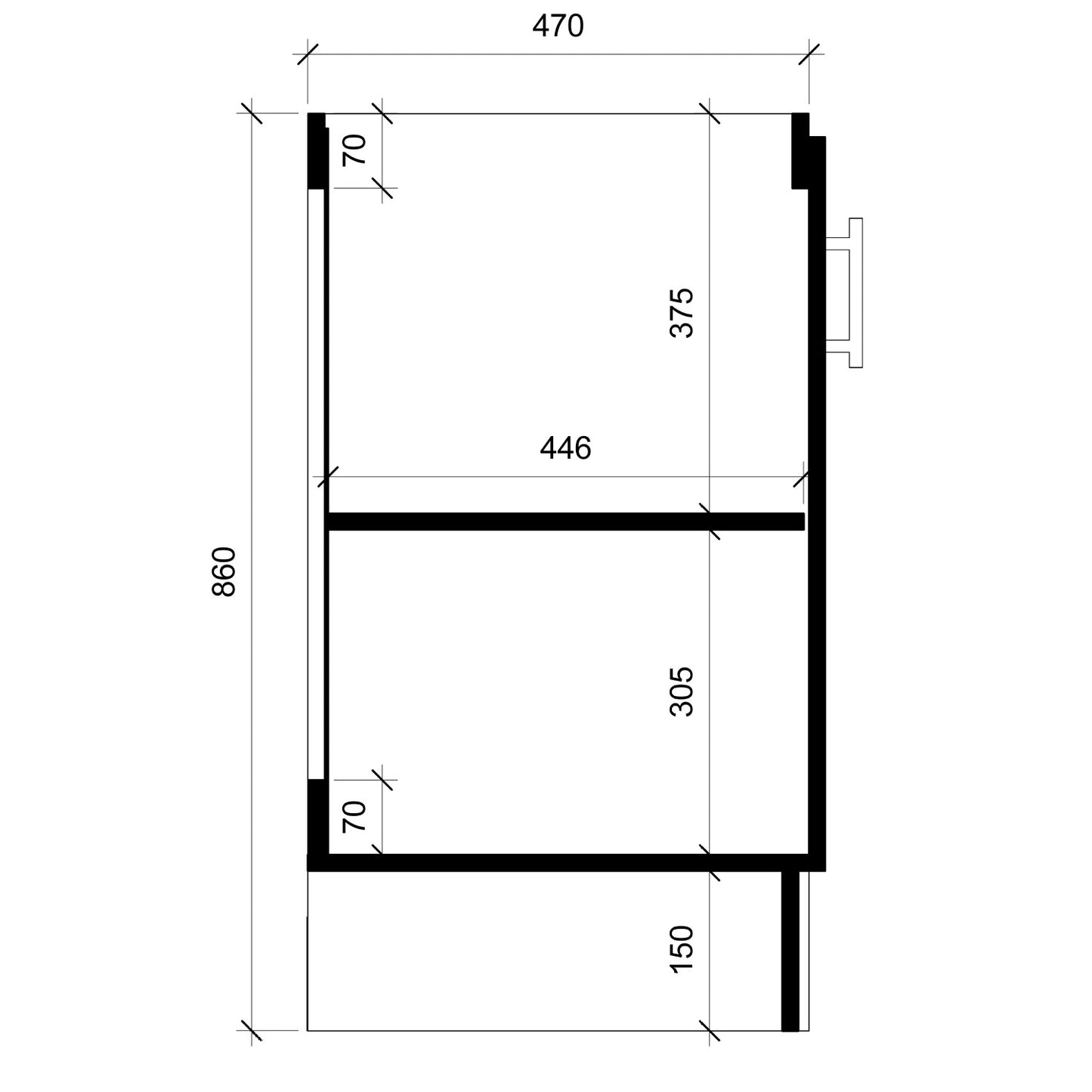 Base Cocina 2 Puertas Repisa 80 cm